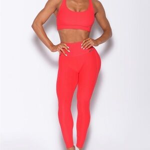 Bombshell Sportswear Red Chevron Leggings Size S